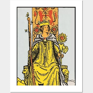 Queen of wands tarot card Posters and Art